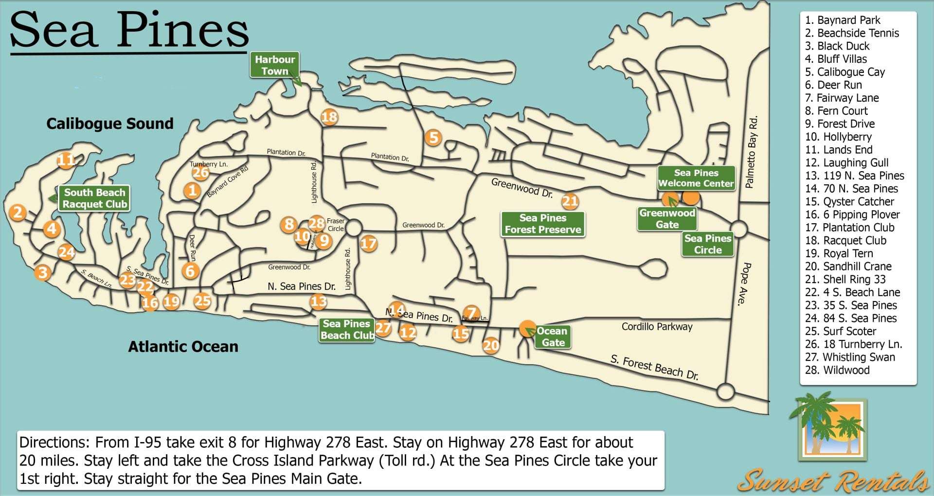 Sea Pines Resort Complex Map